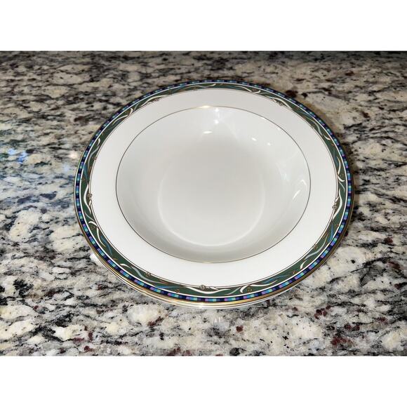 Mikasa Clarendon Rimmed Soup Bowls L3110 Set of 2 Gold Edge Fine China 8.5" Vtg - Picture 8 of 8